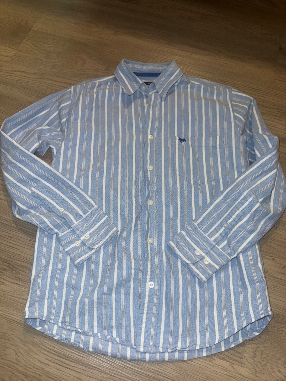 Coastal Grandpa Core Oxford Button Down Shirt Blue White‎ Striped Preppy